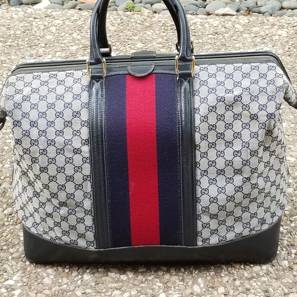 Extra pics for Rare Vintage Gucci web travel weekender Boston Train Case luggage - Picture 7 of 16